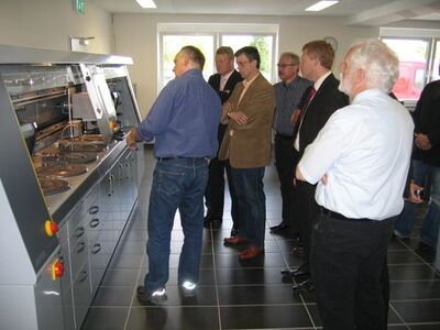 Von links: Gregor Burger, Bernd Brato, MdL Dr. Matthias Krell, Heijo Höfer, MdL Thorsten Wehner, Heinrich Müller (ATM)
